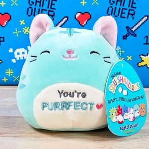 Squishmallow Jules the Mint Cat 4.5" UltraSoft Valentine's Day Plush Toy NWT